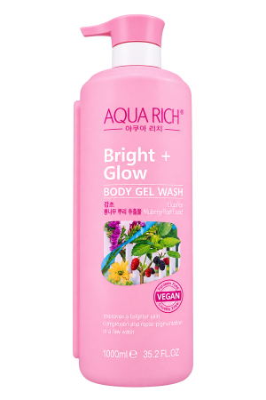 Aqua Rich Bright + Glow Body Gel Wash (1000ml / 35.2 FL.OZ)