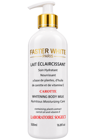 Faster White Paris Lait Éclaircissant Carotte Whitening Body Milk (500ml / 16.8 fl. oz)
