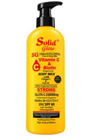 Solid Glow Collagen + Gluta-C + Vitamin C & Biotin Brightening Body Milk (500ml / 16.8oz)