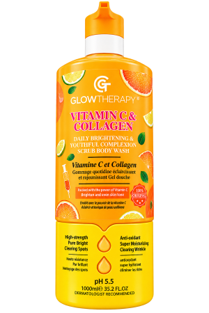 GlowTherapy Vitamin C & Collagen Daily Brightening & Youthful Complexion Scrub Body Wash (1000ml / 35.2 fl oz)