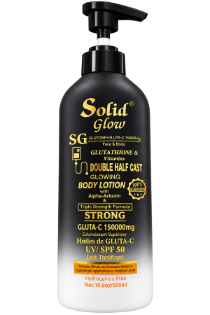 Solid Glow Glutathione + Gluta-C 150000mg Double Half Cast Glowing Body Lotion (500ml / 16.8oz)