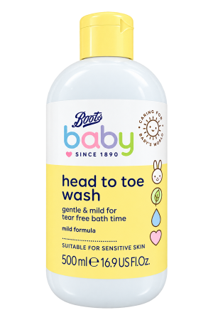 Body Wash – Boots Baby Head to Toe Wash – Gentle & Mild – 1 Bottle – 500ml