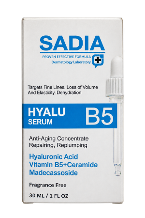Sadia Hyalu Serum B5 with Hyaluronic Acid, Vitamin B5 + Ceramide & Madecassoside 30ml – 1 Piece