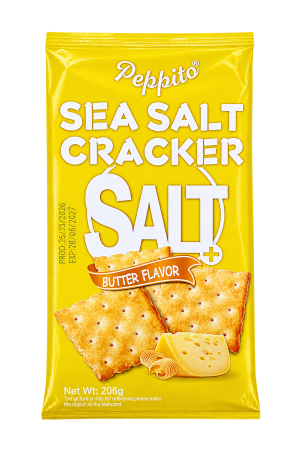 Crackers – Peppito Sea Salt Cracker – Butter Flavour – 1 Pack – 206g