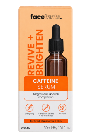 Face Facts – Revive + Brighten Energising Caffeine Facial Serum – 1 Bottle – 30ml