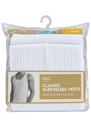 M&S Classic Sleeveless Vests – Pure Premium Cotton