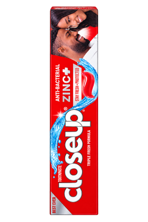 Toothpaste – Closeup Anti-Bacterial Zinc+ Triple Fresh Formula – Fresh Red Gel – 1 Pack – 130g