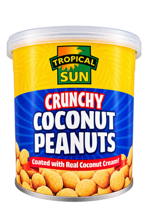Peanut Snack – Tropical Sun Crunchy Coconut Peanuts – Coconut Cream Coated – 1 Can – 165ge
