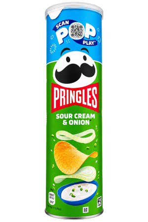 Potato Crisps – Pringles Sour Cream & Onion – Sour Cream & Onion – Single Pack – 165g