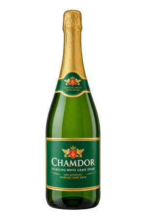 Sparkling Grape Drink – Chamdor Sparkling White Grape Drink – Green/White Grape – 1 Piece – 75cl
