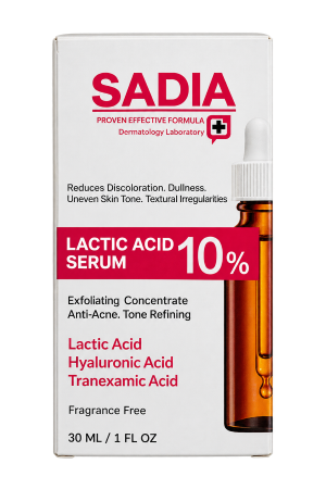 Sadia Lactic Acid Serum 10% with Hyaluronic Acid & Tranexamic Acid 30ml – 1 Piece